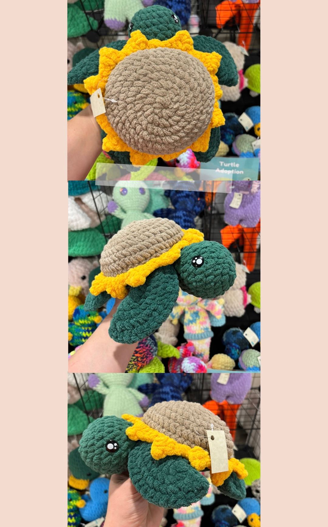 Sunflower Sea Turtle Crochet Plush