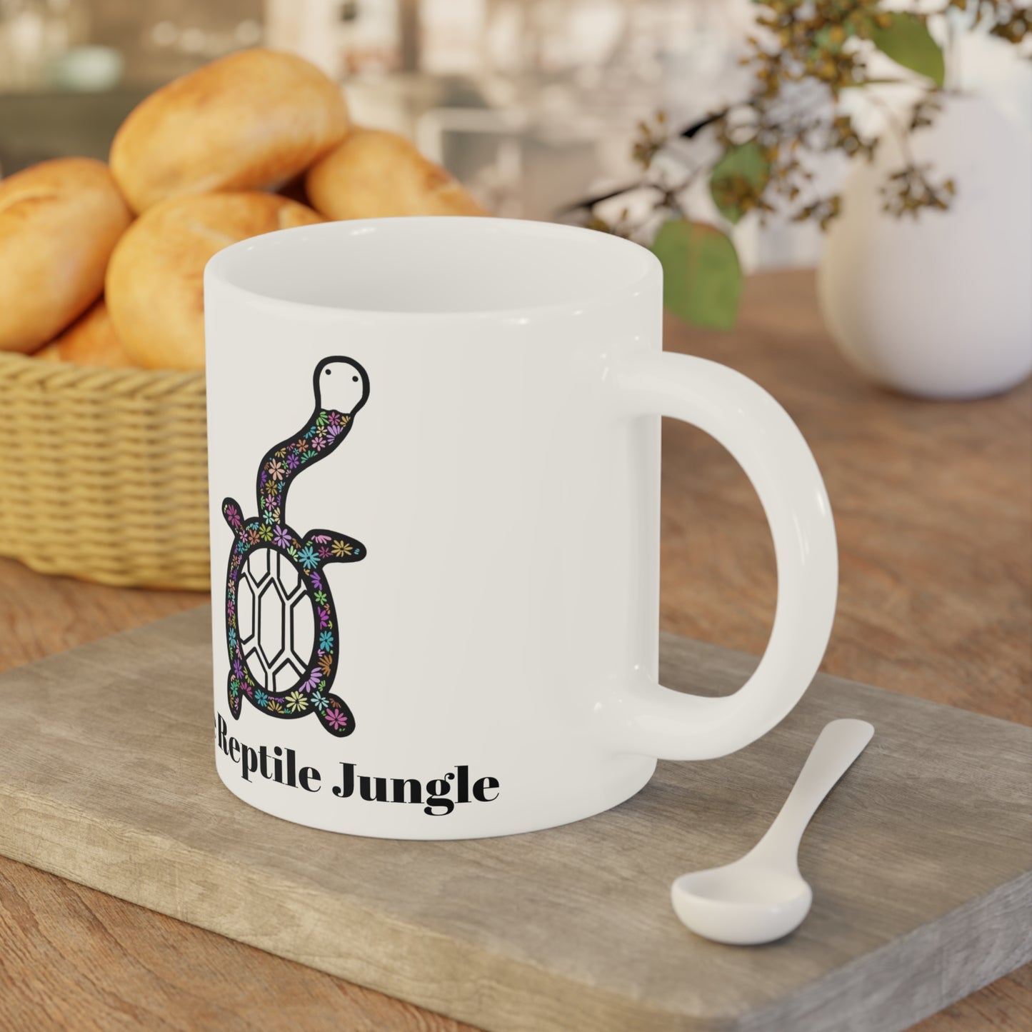 Floral Siebenrocki Snake Neck Turtle Mug (11oz, 15oz, 20oz)