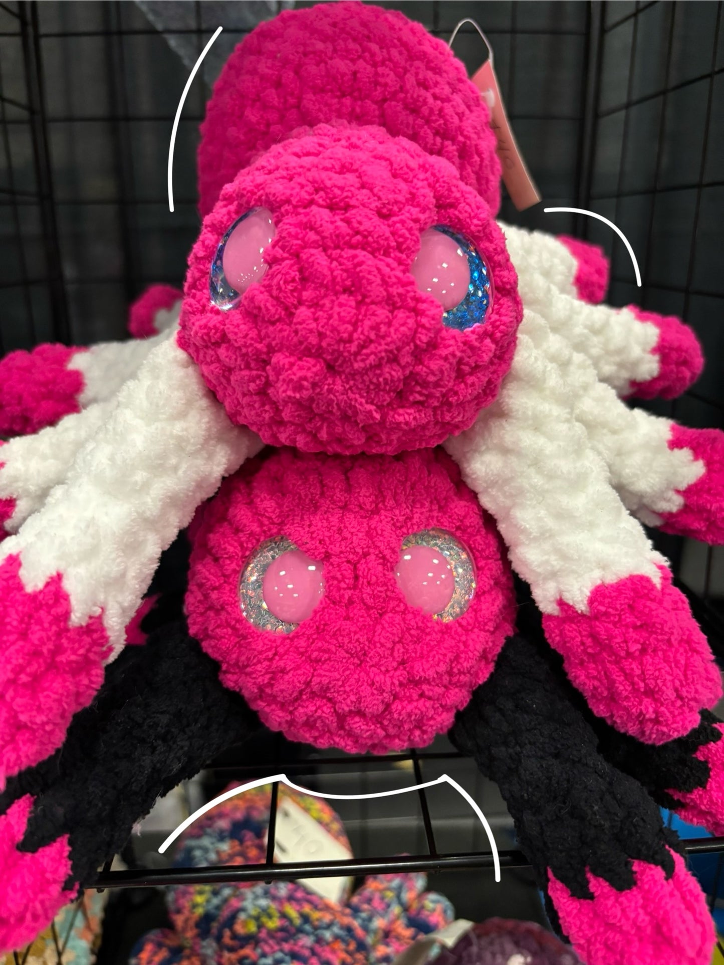 Pink Spider Crochet Plush