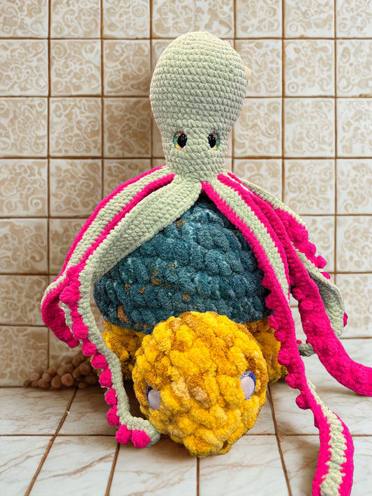 Pink & Green Orla The Octopus Crochet Plush