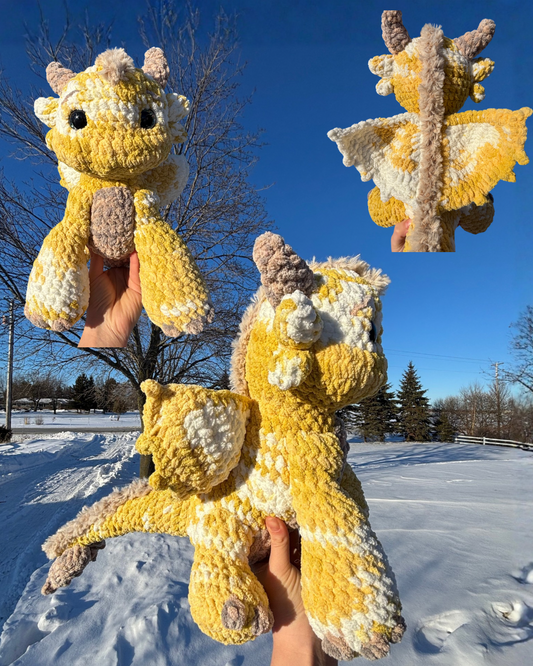 Yellow Dragon Crochet Plush