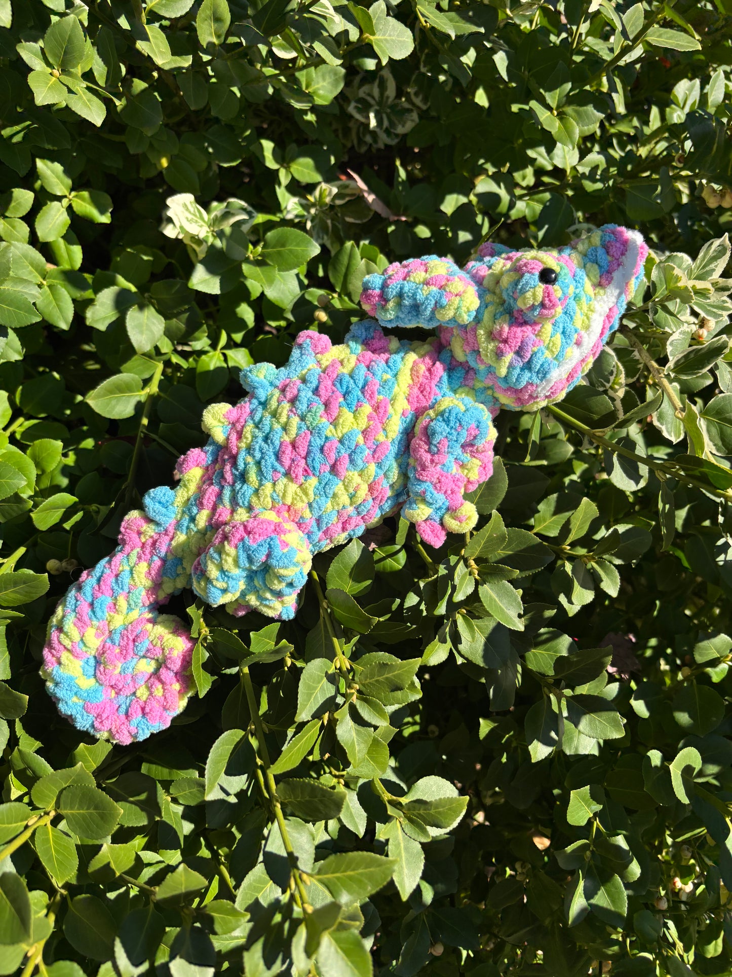 Cotton Candy Chameleon Crochet Plush