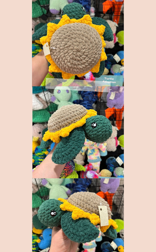 Sunflower Sea Turtle Crochet Plush