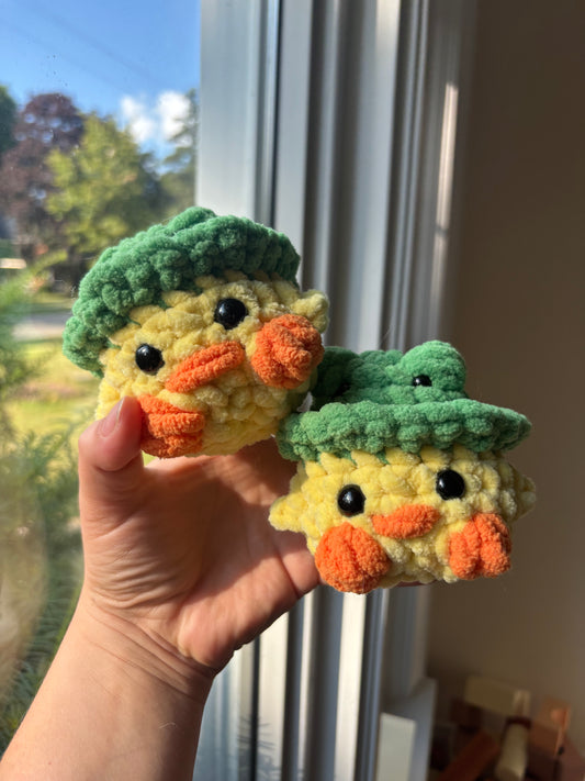 Duck with a Frog Hat Crochet Plush