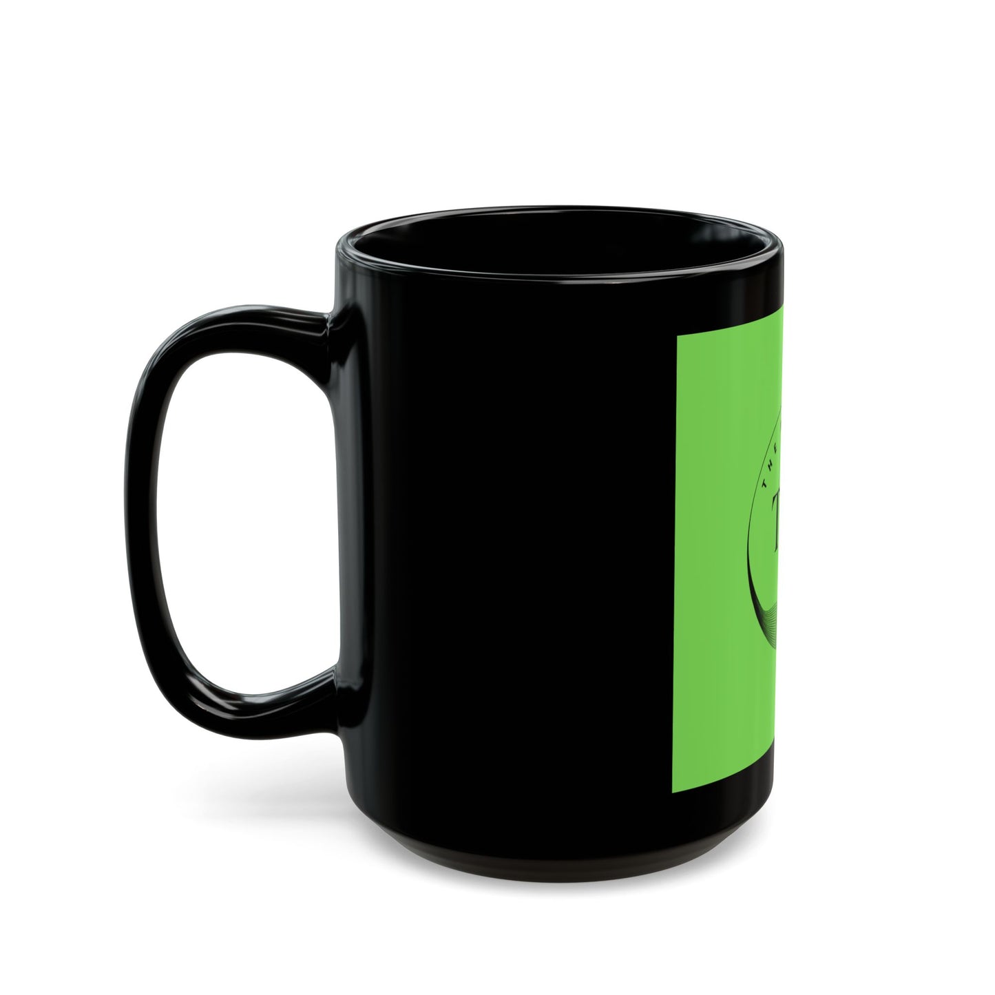 The Reptile Jungle Black Coffee Mug — TRJ Green Badge 11oz/15oz