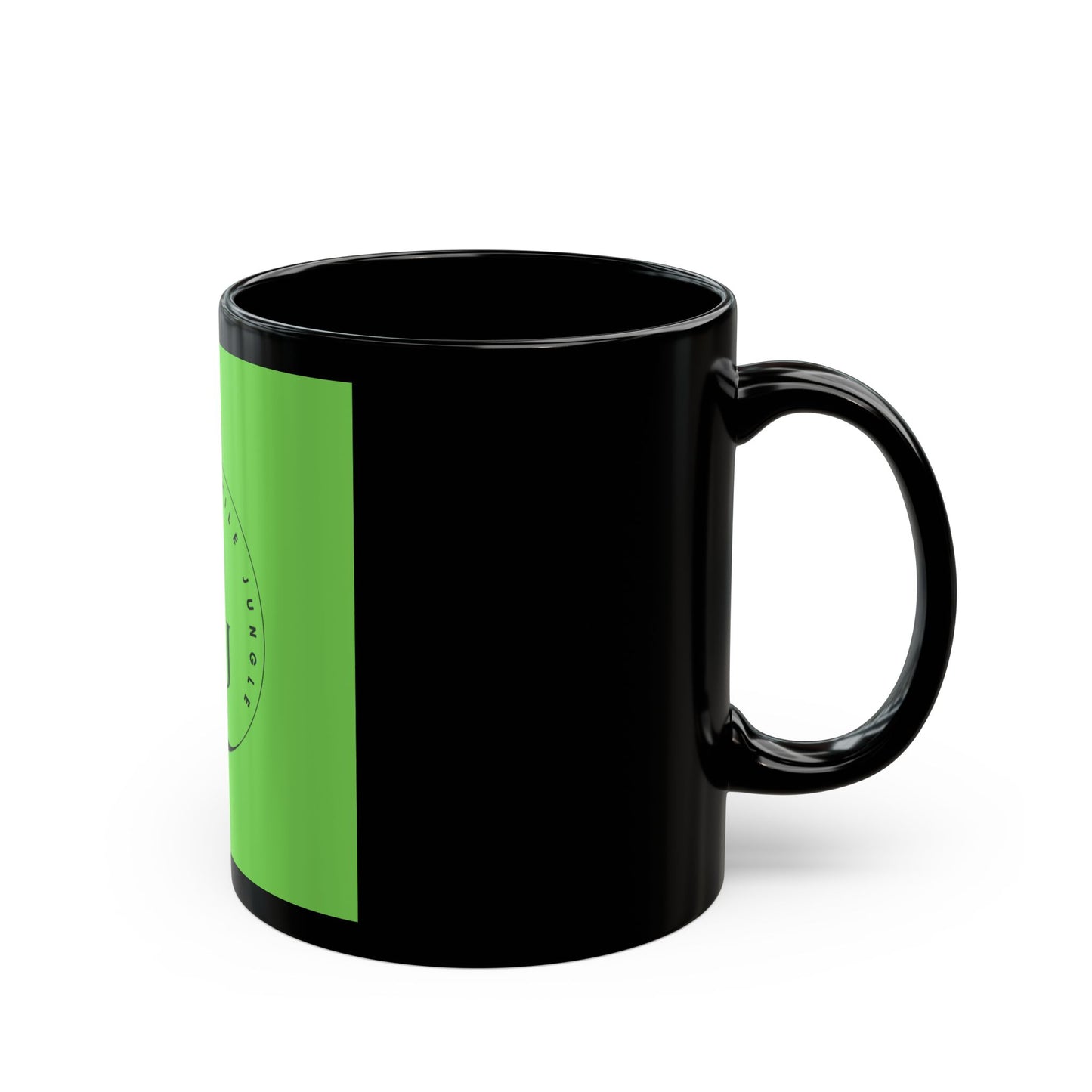 The Reptile Jungle Black Coffee Mug — TRJ Green Badge 11oz/15oz
