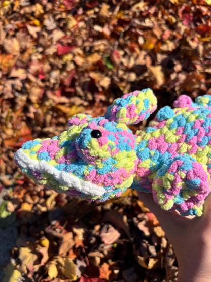 Cotton Candy Chameleon Crochet Plush