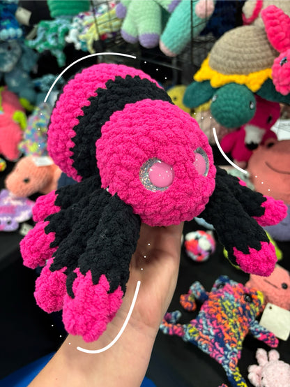 Pink & Black Spider Crochet Plush