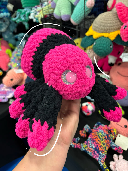 Pink & Black Spider Crochet Plush