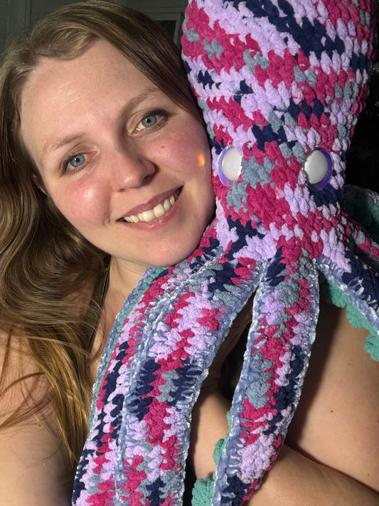 Multi Colour & Teal Orla The Octopus Crochet Plush