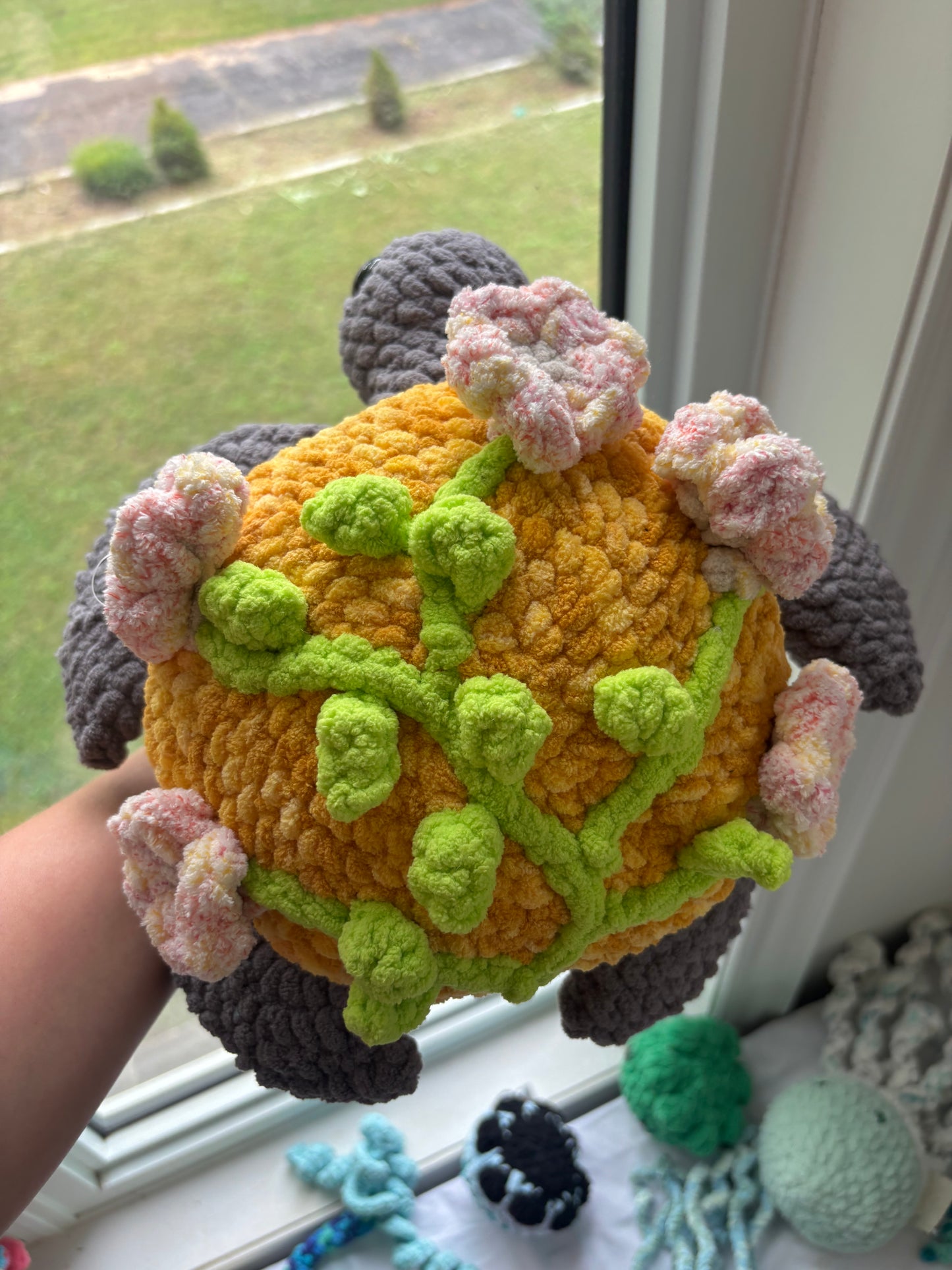 Sea Turtle Crochet Plush: Floral and Vibes