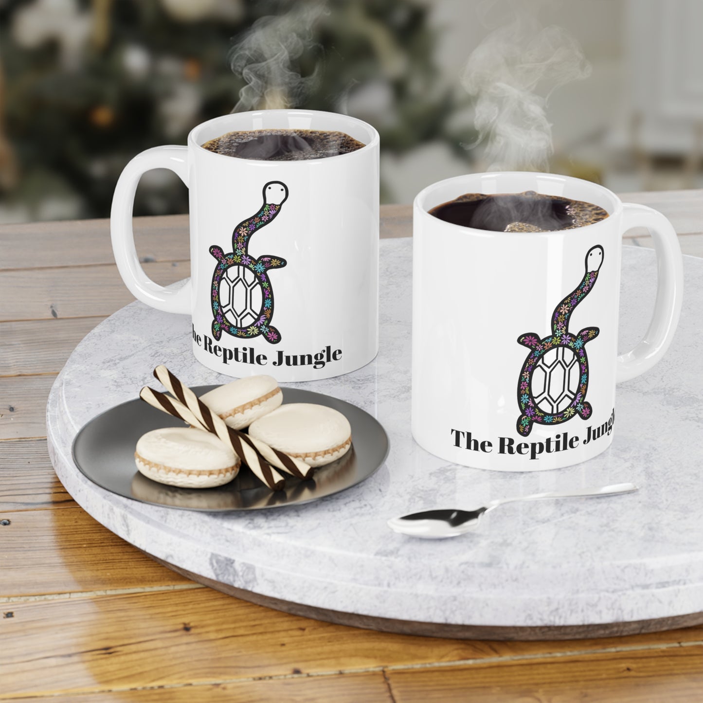 Floral Siebenrocki Snake Neck Turtle Mug (11oz, 15oz, 20oz)