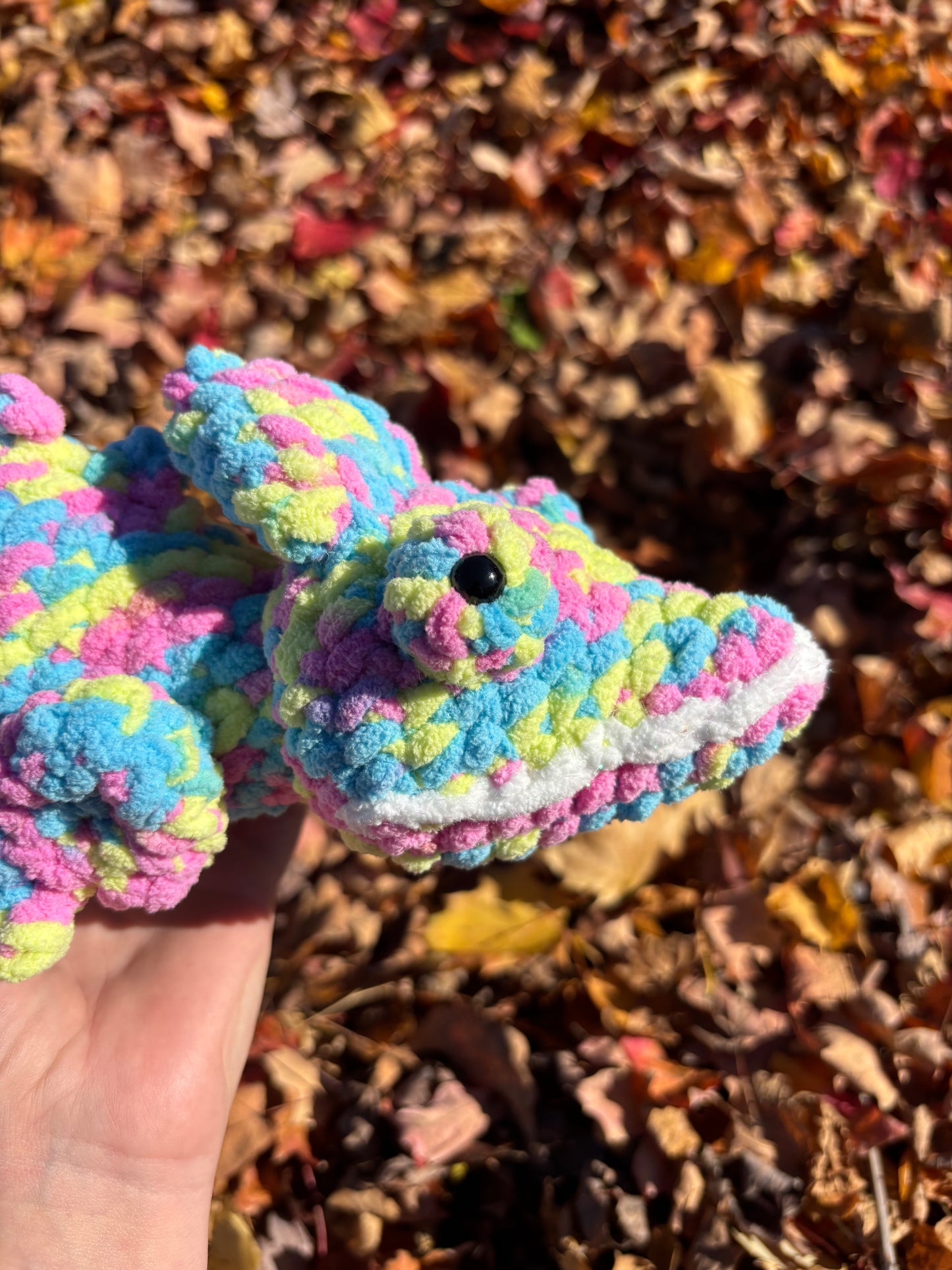 Cotton Candy Chameleon Crochet Plush