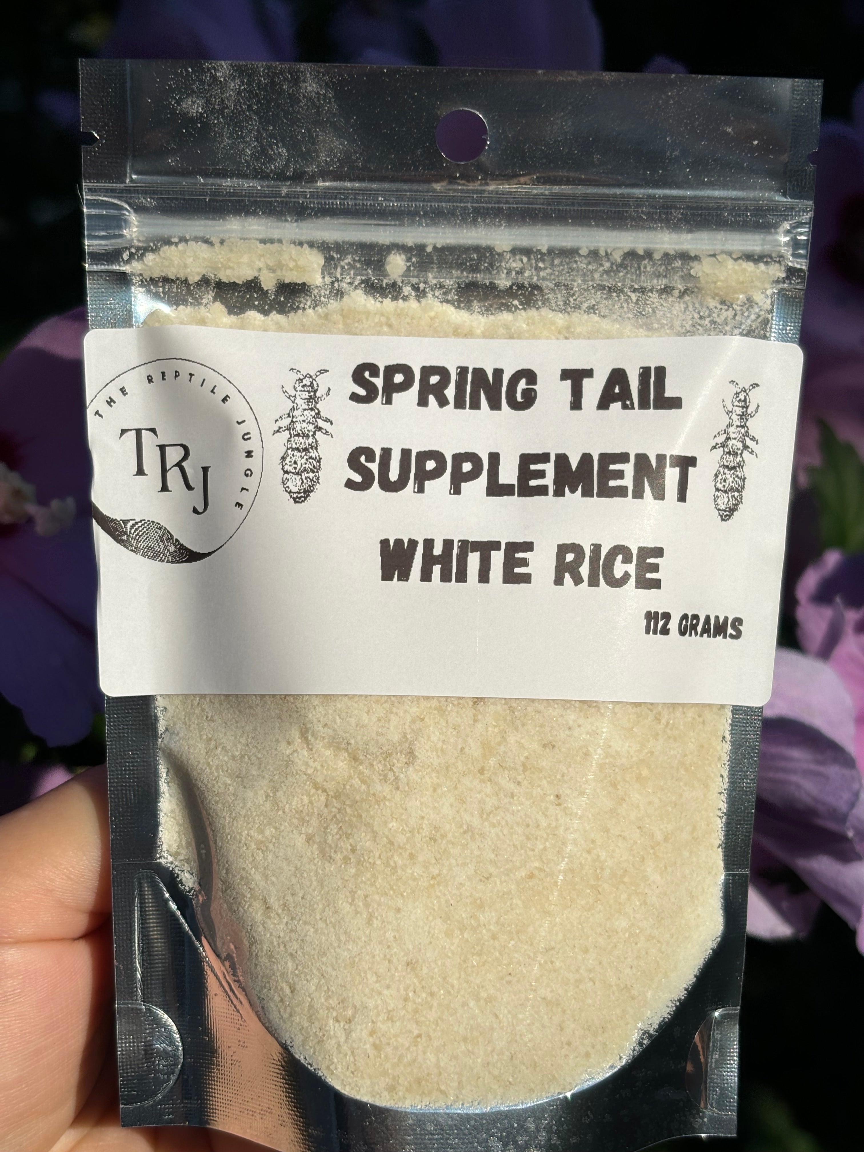 Springtail Supplement: WHITE RICE – The Reptile Jungle