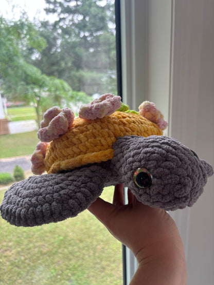 Sea Turtle Crochet Plush: Floral and Vibes