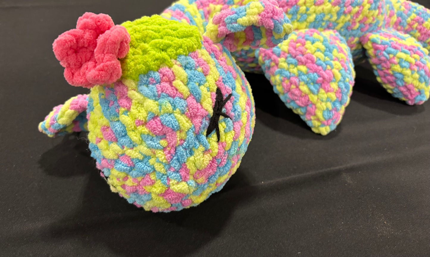 Cotton Candy Flower Plesiosaur Crochet Plush