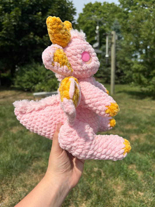 Pink & Gold Baby Dragon Crochet Plush