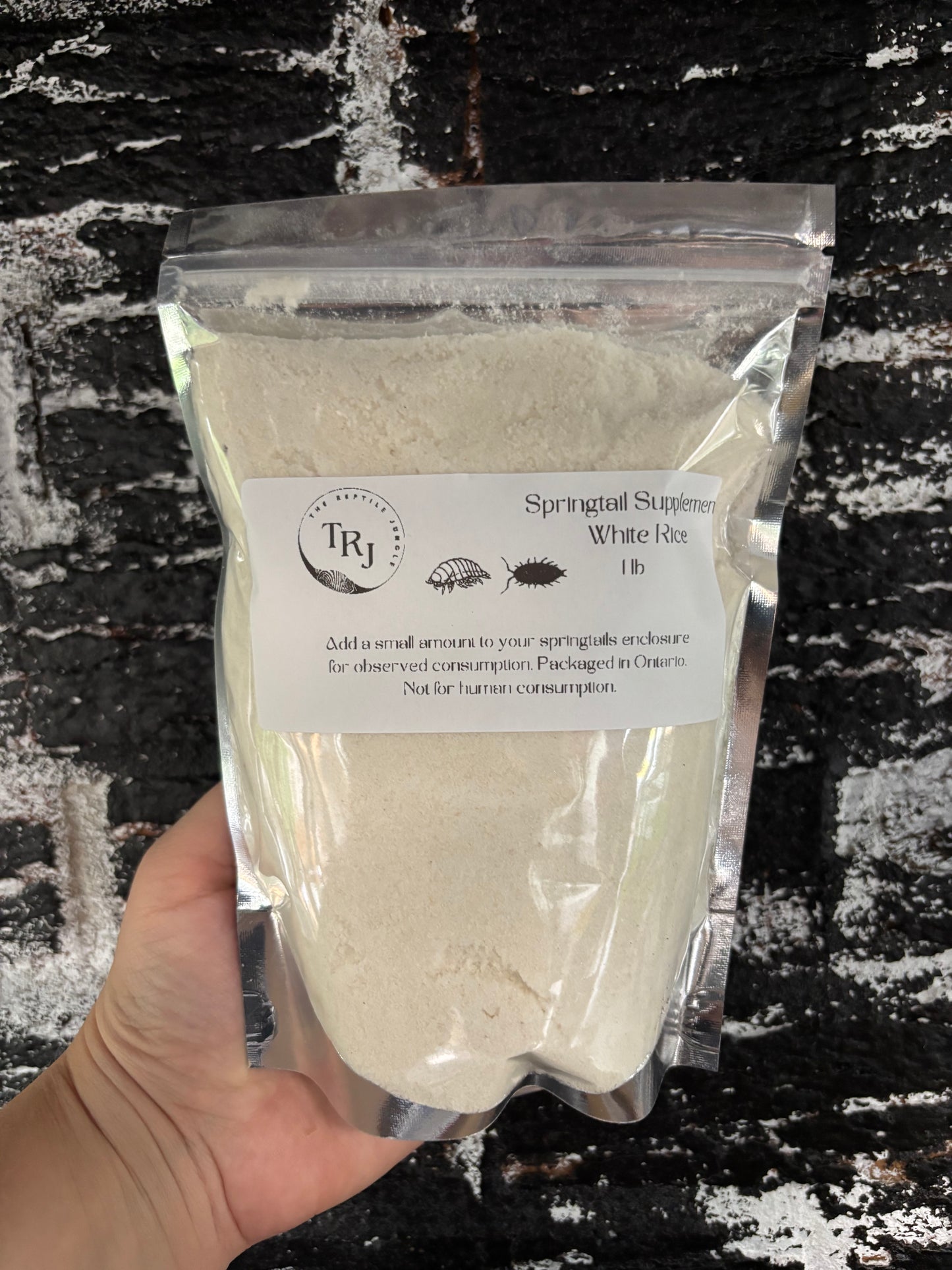 1lb WHITE RICE: Springtail Supplement, Springtail Food