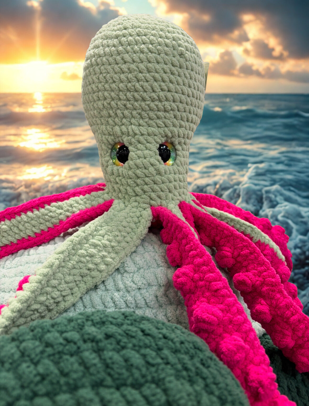 Pink & Green Orla The Octopus Crochet Plush